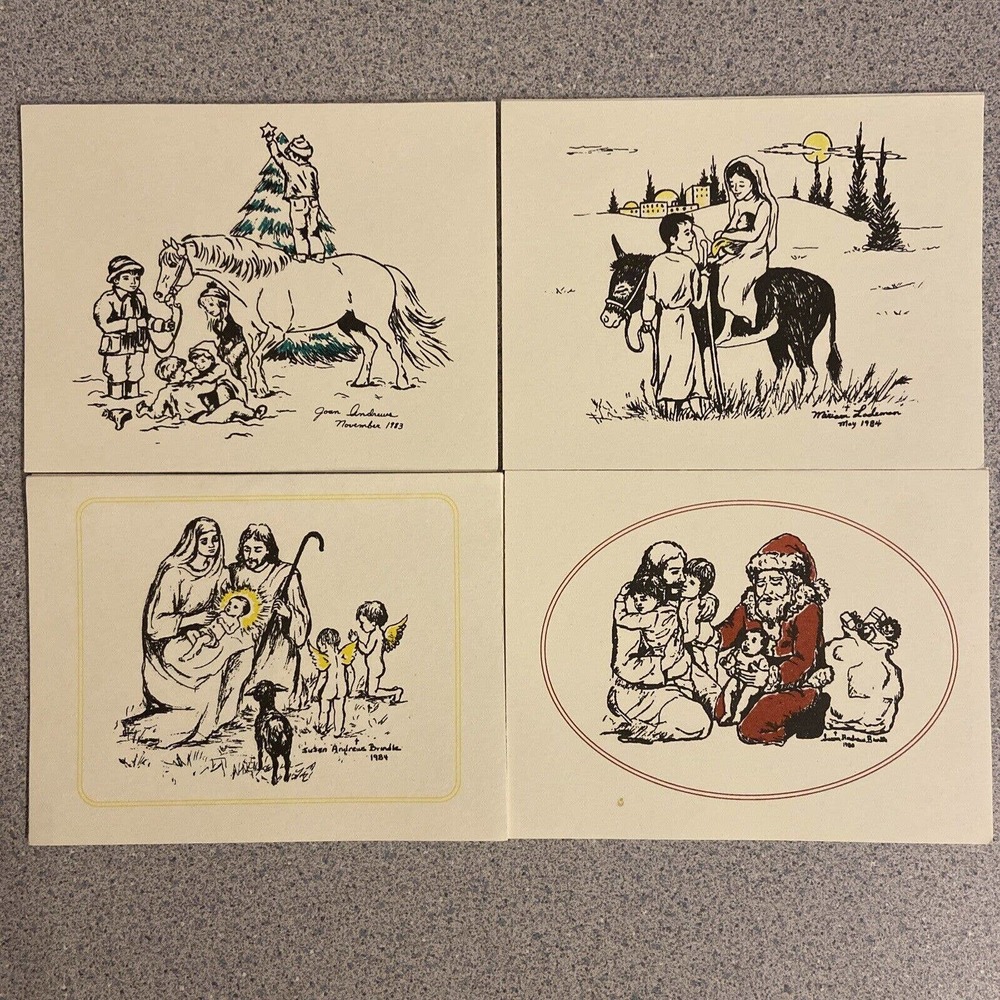 VTG American Life League Christmas Cards Set of 11 Folded Blank Religious 1994